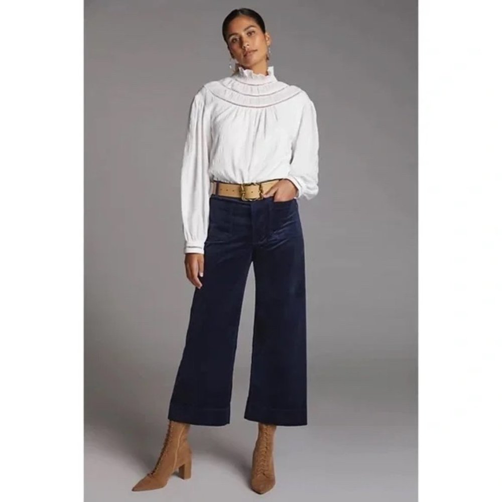 Anthropologie Maeve Colette Corduroy Wide-Leg Cropped Pants